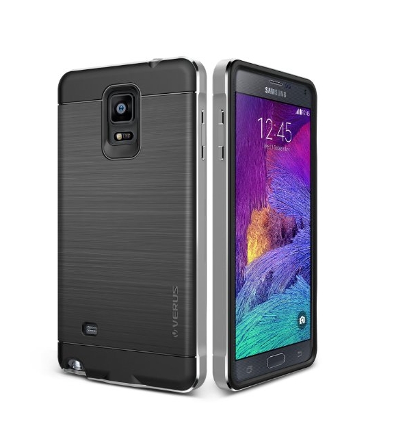 Galaxy Note 4 Case Verus New Iron Shield Titanium Silver satin silver